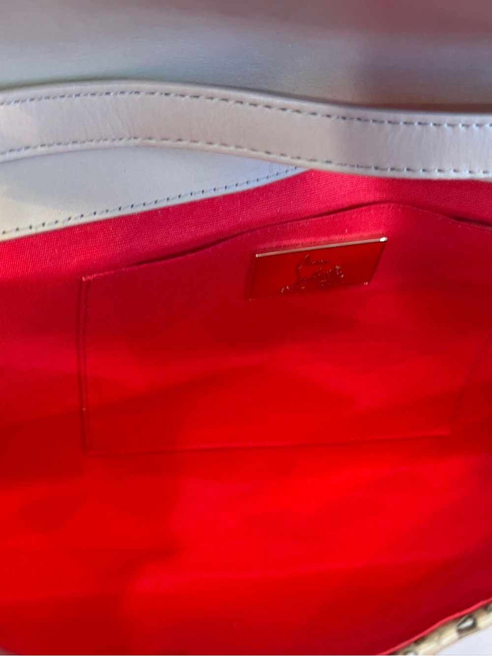 ✨ RARE Christian Louboutin Evita Pampas Laser-Cut Leather Clutch Bag Excellent ✨ - Picture 11 of 12
